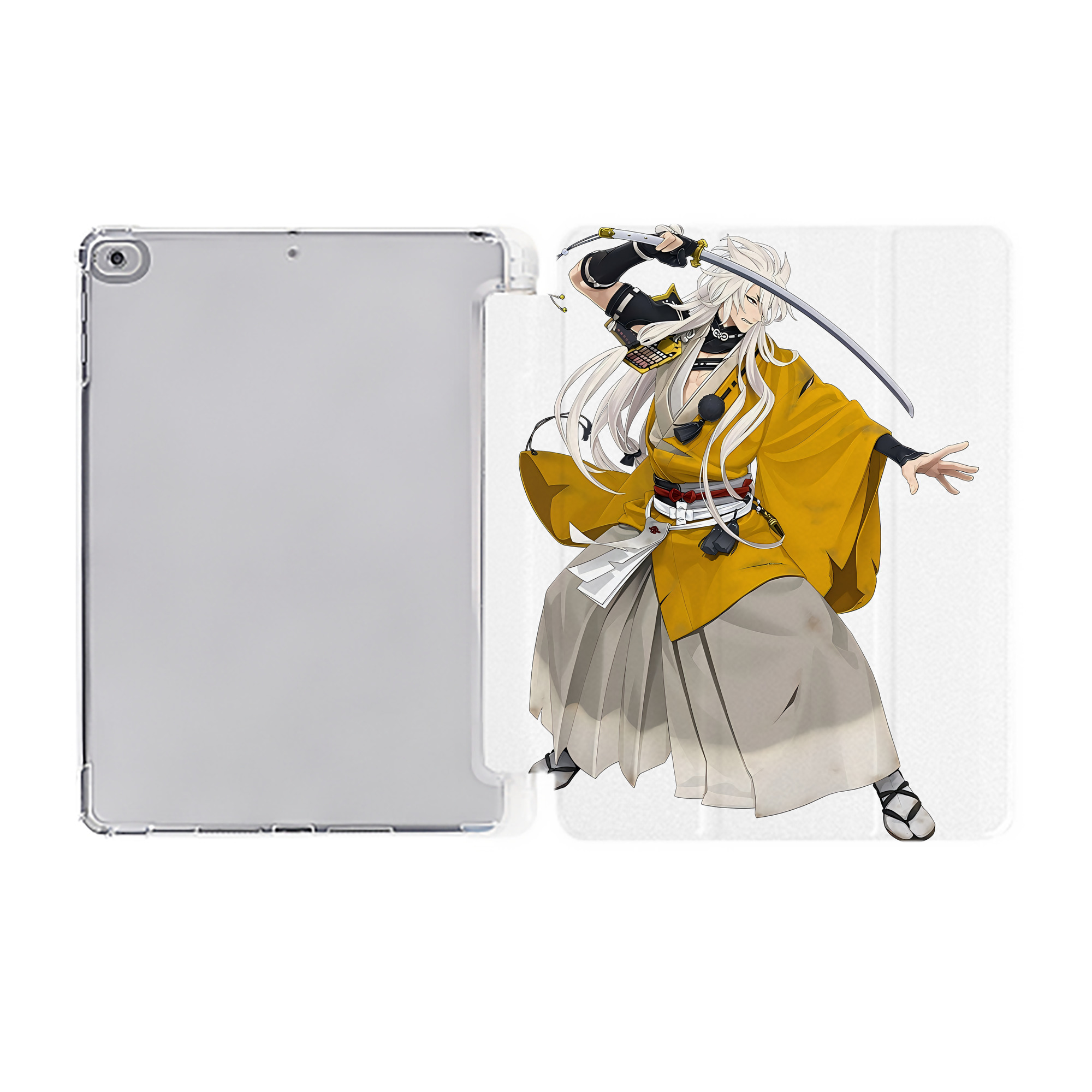 （画像用） 刀剣乱舞 Touken Ranbu IPad ケース ペン収納付き 三つ折りスタンド PUレザー×シリコン 対応機種9.5/10.5/10.9インチ